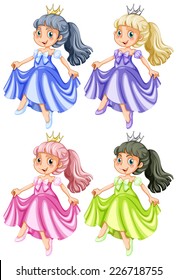 illustration of many princess