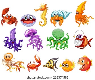 Cartoon Sea Creatures Images Stock Photos Vectors Shutterstock