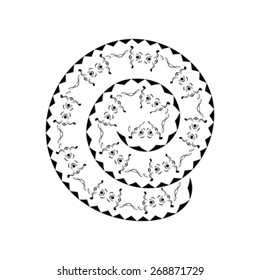 Illustration of maori tattoo design isolated on white background