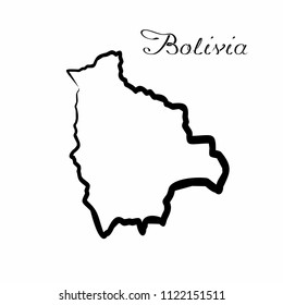 Illustration - map of the Bolivia in abstract style.