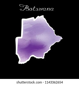 Illustration - map of the Botswana in abstract style.