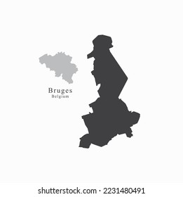 Illustrationsplan von Brugge belgium, Vektorkunst.