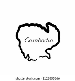 Illustration - map of the Cambodia in abstract style.