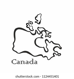 
Illustration - map of the Canada in abstract style.