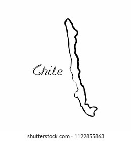 Illustration - map of the Chile in abstract style.