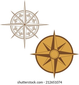 An Illustration of a Map Compass on White Background