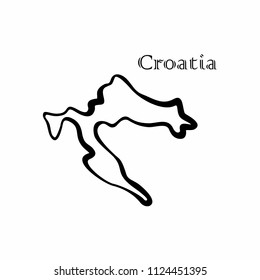 Illustration - map of the Croatia in abstract style.