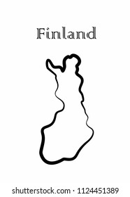 
Illustration - map of the Finland  in abstract style.
