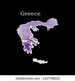 Illustration - map of the Greece in abstract style.