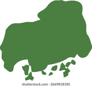 Illustrationskarte der Präfektur Hiroshima in Japan