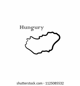 Illustration - map of the Hungary in abstract style.

