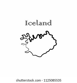 Illustration - map of the iceland  in abstract style.
