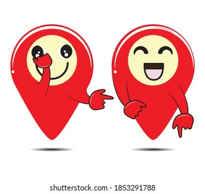 ilustración del icono del mapa para direcciones con diseño rojo sobre fondo blanco en diseño plano
