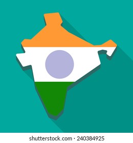 Illustration of an map icon with the India flag