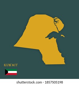 Ilustración de un mapa de Kuwait