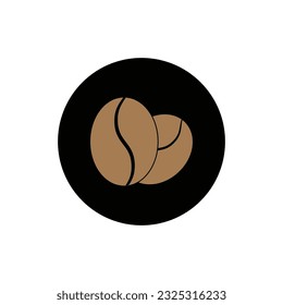 Illustration of a map mark icon with a coffee bean. Coffee point logo isolated on white background.