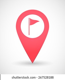Illustration of a map mark icon with a golf flag
