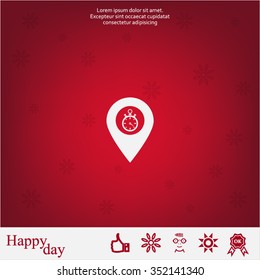 Illustration of a map mark icon with a timer