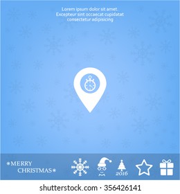 Illustration of a map mark icon with a timer