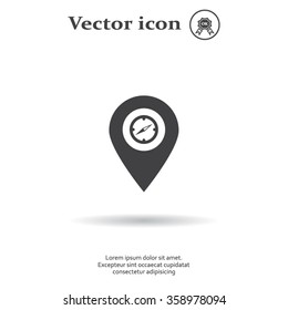 Illustration of a map mark icon with a timer