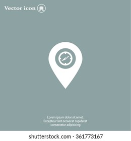 Illustration of a map mark icon with a timer