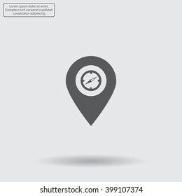 Illustration of a map mark icon with a timer