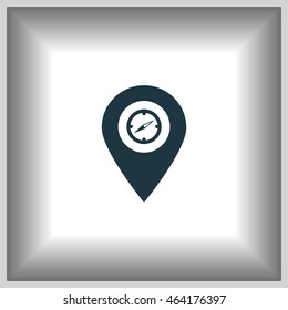 Illustration of a map mark icon with a timer