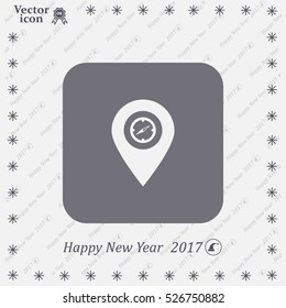 Illustration of a map mark icon with a timer