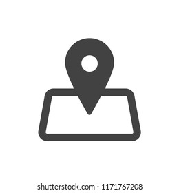 Illustration of map navigation pin icon. Location pin vector image for UI, web design, app design