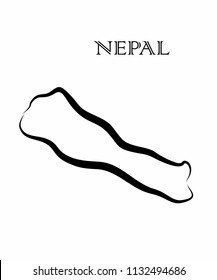 Illustration - map of the  nepal in abstract style.