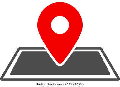An illustration of a map and a map pin icon.