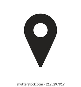 Illustration of map, point of interest, location, direction. Solid icons, glyphs, silhouettes.