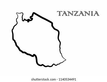 Illustration - map of the Tanzania in abstract style.
