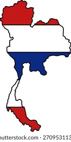 Illustration of A map of Thailand