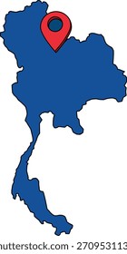 Ilustração de um mapa de Tailândia