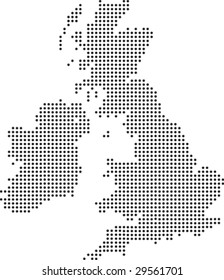 Illustration of a map of the uk made up of dots