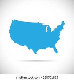 Illustration of the map of the United States of America isolated on a white background.