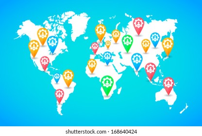 Illustration of a map of the world