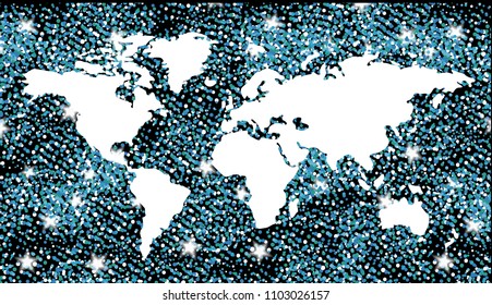 Illustration - map of the world in abstract style.