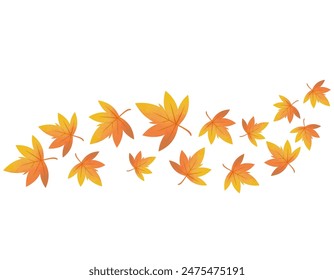 Illustration of maple leaf falling down. Maple leaves　