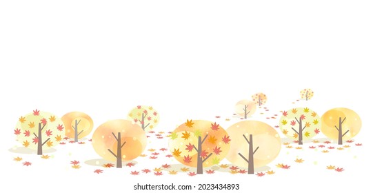 Illustration of maple tree in autumn colors