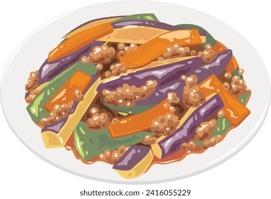 Es una ilustración de mapo eggplant