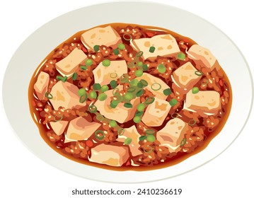 It is an illustration of mapo tofu