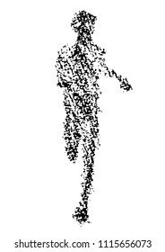 Illustration of marathon player drawn with crayons