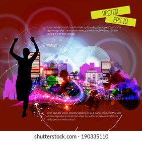 illustration marathon runner, vector