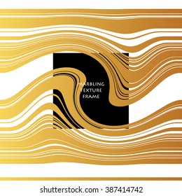 Illustration of Marbling Texture for Design, Website, Background, Banner. Ink Liquid Element Template. Curve and Wavy Lines Pattern. Gold and Black Greeting Card or Pack Cover