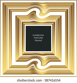Illustration of Marbling Texture for Design, Website, Background, Banner. Ink Liquid Element Template. Curve, Wavy and Straight Lines Pattern. Gold, white and Black Greeting Card or Pack