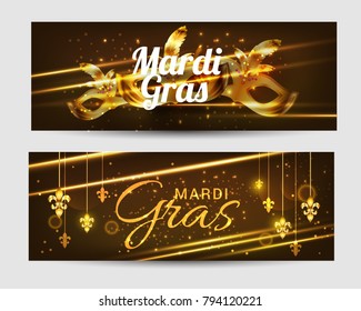 Illustration Of Mardi Gras Header Or Banner Background.