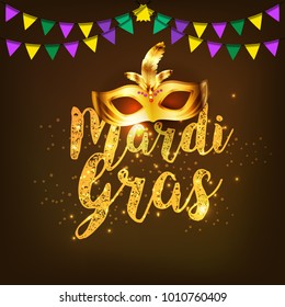 Illustration Of Mardi Gras Party Poster Or Banner Background.