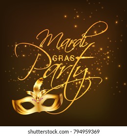 Illustration Of Mardi Gras Party Poster Or Banner Background.